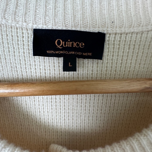 Quince Mongolian Cashmere Structured Cardigan Ivory Size Large - Picture 10 of 12